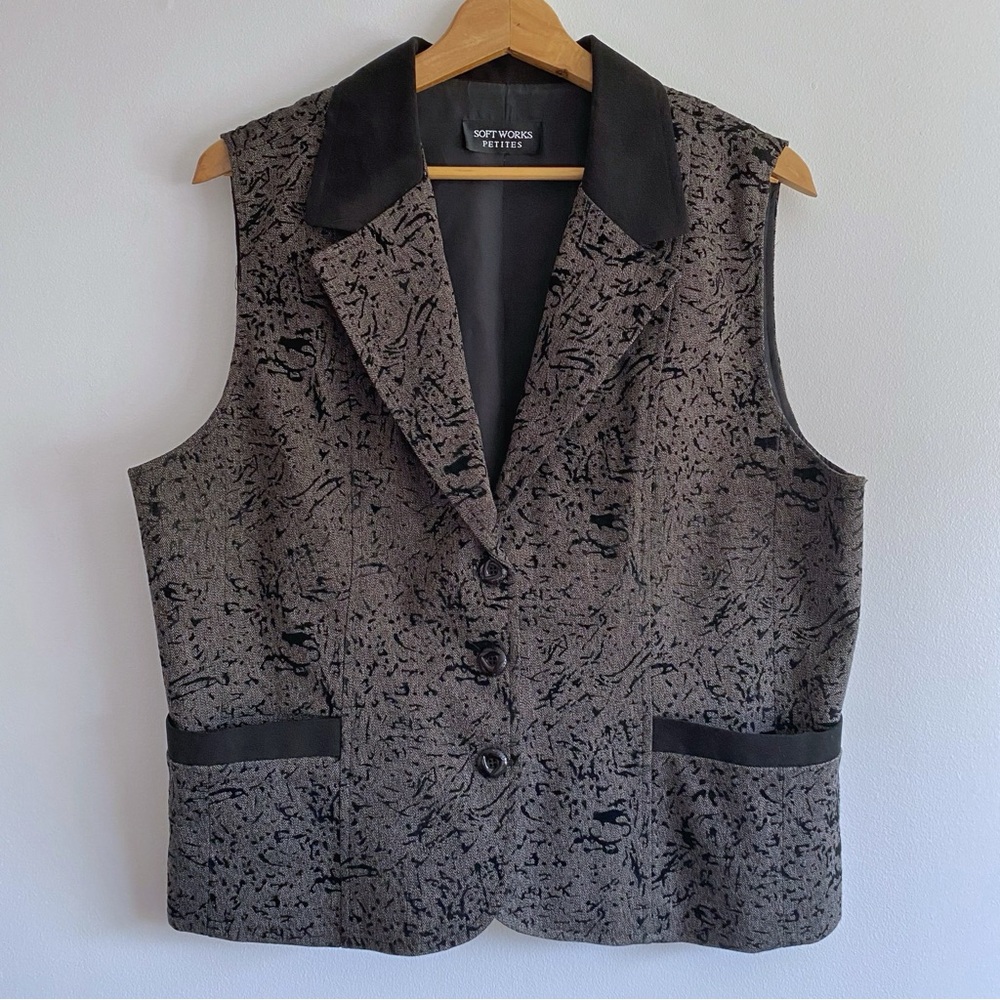 Soft Works Equestrian Style Grey Vest with Black Flocking